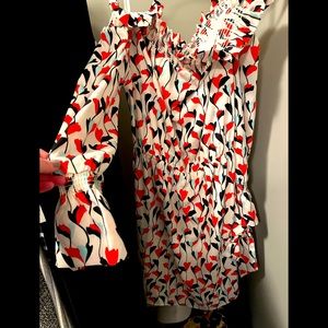 Maggy London off-shoulder flutter sleeve dress